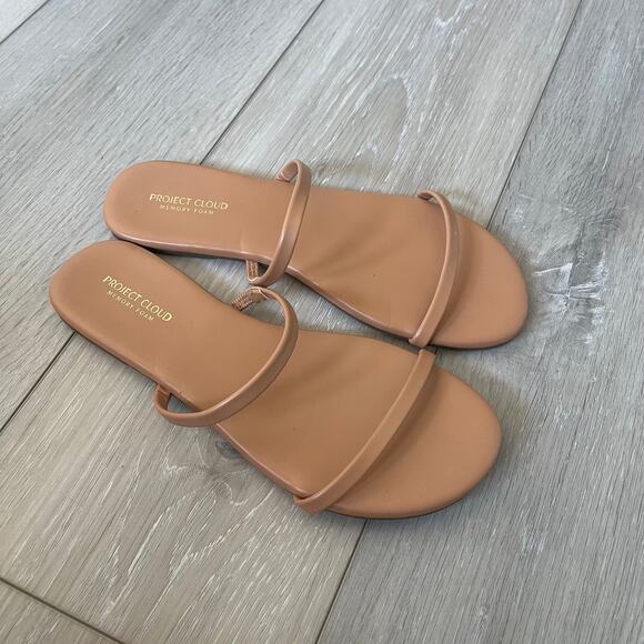 Project Cloud Transition Women's 7 Nude Slide Flip Flop Sandal Memory Foam - Picture 2 of 5